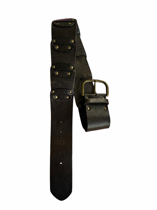 Y2K Banana Republic Wide Dark Brown Cowhide Leather Belt
